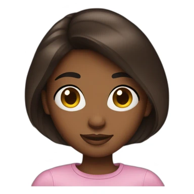 brunette girl with iphone  sticker