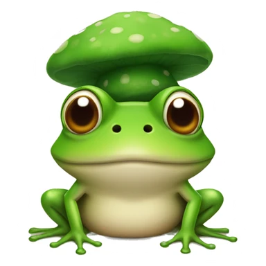 Frog wearing mushroom hat sticker