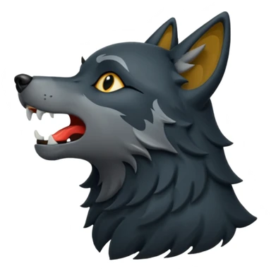 Black wolf howling sticker