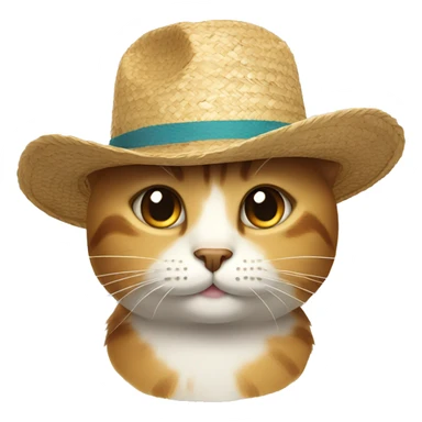 Cat with a straw hat sticker