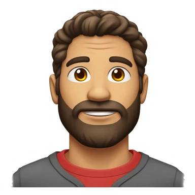 Homem moreno,sem barba,cabelo liso para o lado, casaco vermelho  sticker