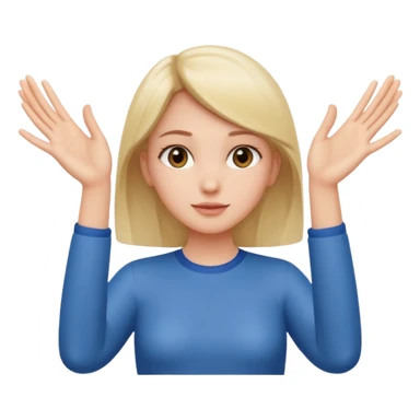 Girl with two hands in front out palms facing upwards  sticker