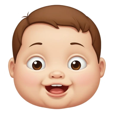 Fat white baby with a little hair brown and too bottom teeth  sticker