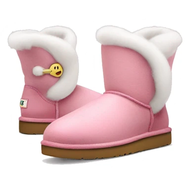 Cute pink ugg boots with white fluff  sticker