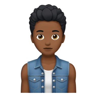 Un personnage noir avec un débardeur blanc et un jean 👖 avec des cheveux court  sticker