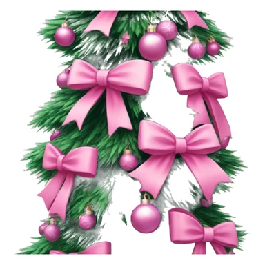 flocked christmas tree decorated in pink bows sticker