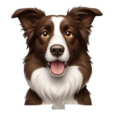 Brown border collie with one ear up one ear down  sticker