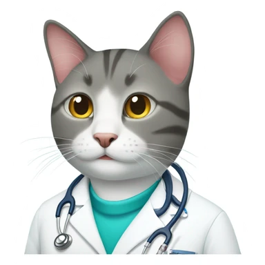 happy doctor cat sticker