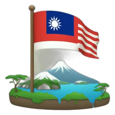 TAIWAN FLAG AND TAIWAN ISLAND sticker