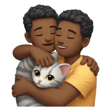  gay couple hug cat sticker
