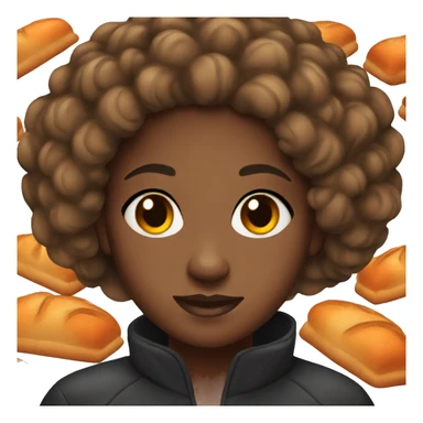 Black girl with orange bread and black eyes sticker