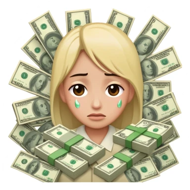 crying emoji with money sticker
