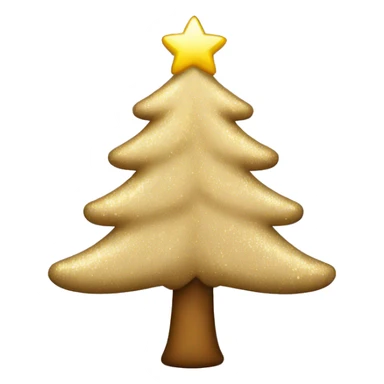Beige Christmas emoji Christmas tree sparkly sticker