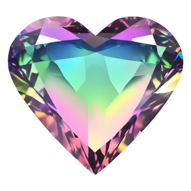 Heart shaped 56-carat rainbow diamond sticker