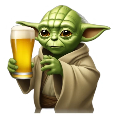 Yoda qui boit une bierre sticker