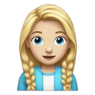 A girl with blue eyes, freckles and long blond hair sticker