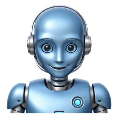 smiling humanoid robot sticker