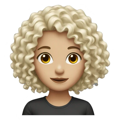 girl curly, white skin graphic designer  sticker