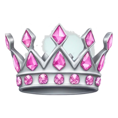 Silver crown emoji with pink diamonds  sticker