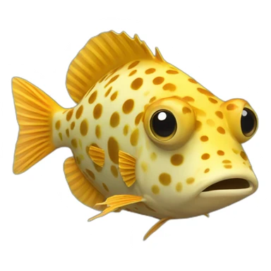 box fish- front side,no background sticker