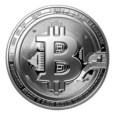 silver bitcoin sticker