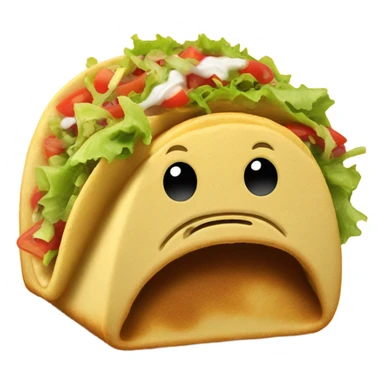 Sad taco sticker