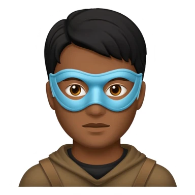 man soldier with black hair and wearing mask sticker