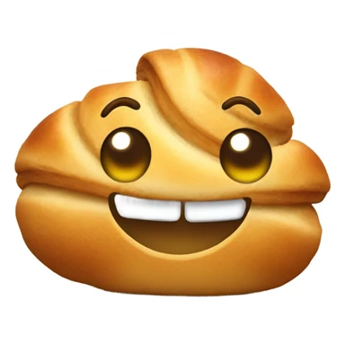 Smiling croissant sticker