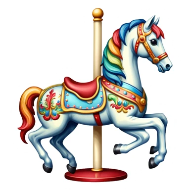 A colorful carousel horse sticker