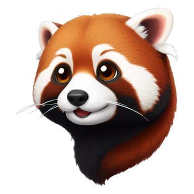 Red panda with heart eyes sticker