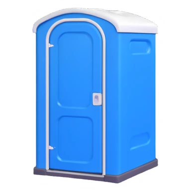 portable toilet portaloo 3D blue plastic white roof realistic but friendly sticker