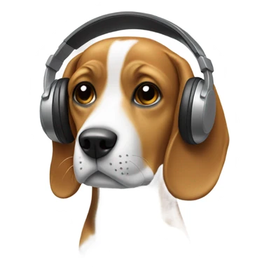A beagle wearing headphones sticker