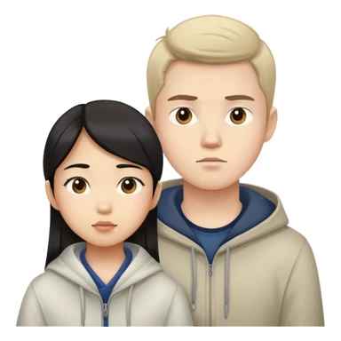 Asian girl and white boy making love sfw sticker