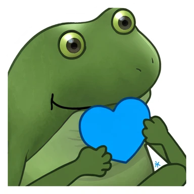 Kissing emoji with blue heart  sticker