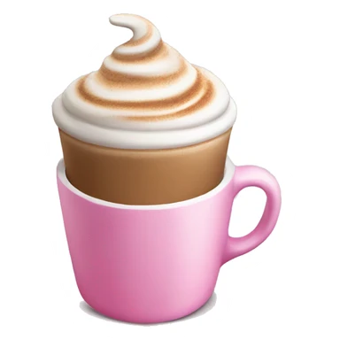Cappucino with pink cup sticker
