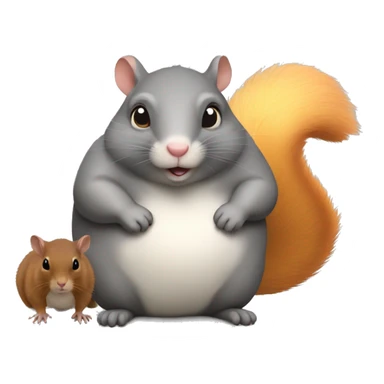 fat rat and fat squirrel next to eachother sticker