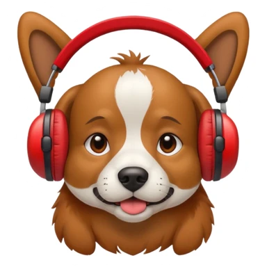 dog wearing red headphones sticker