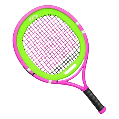 green padel racquet with pink P in the middle sticker