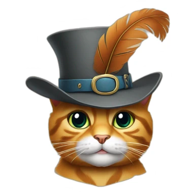 puss in boots wearing a hat with feather and boots sticker