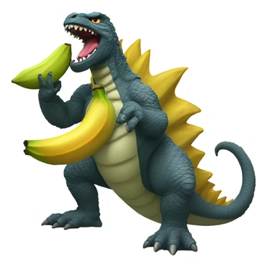 Godzilla eating a banana sticker