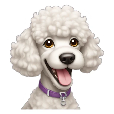 happy poodle dog sticker