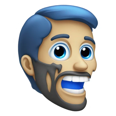 teschio con cuori blu sticker