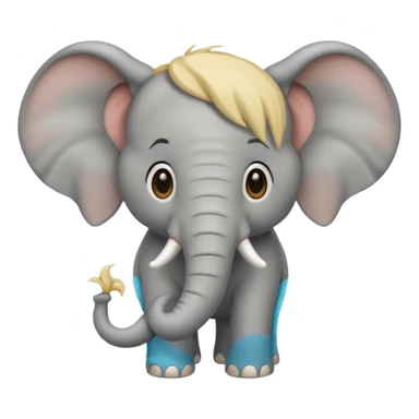 elephant with blonde hair sticker