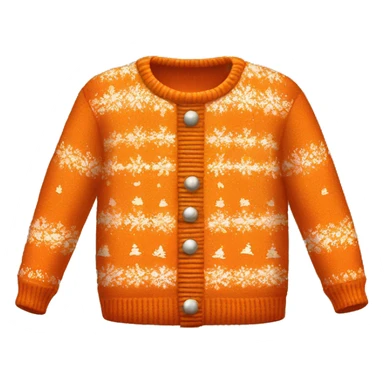 Realistic isolated orange ugly Christmas sweater. sticker