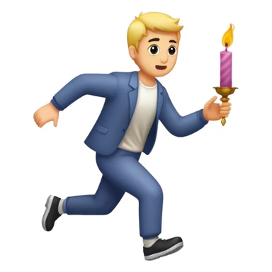 guy running away with pips and candles trading  sticker