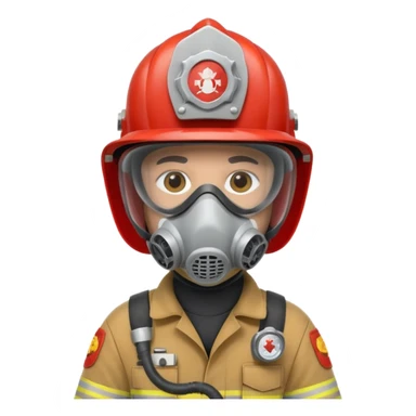Firefighter with respiratory protection sticker