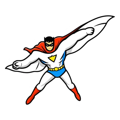 superhero flying sticker