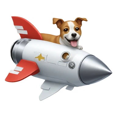Dog on a rocket ship  sticker