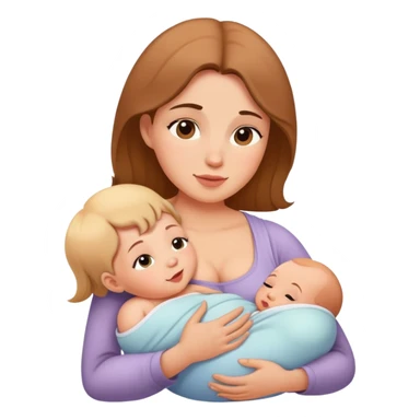 Mother tenderly breastfeeding baby, maternal bond sticker
