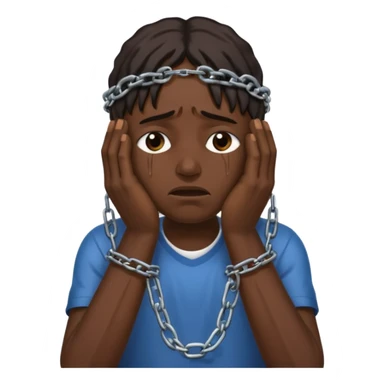 slavery chained hands and head, weeping sticker